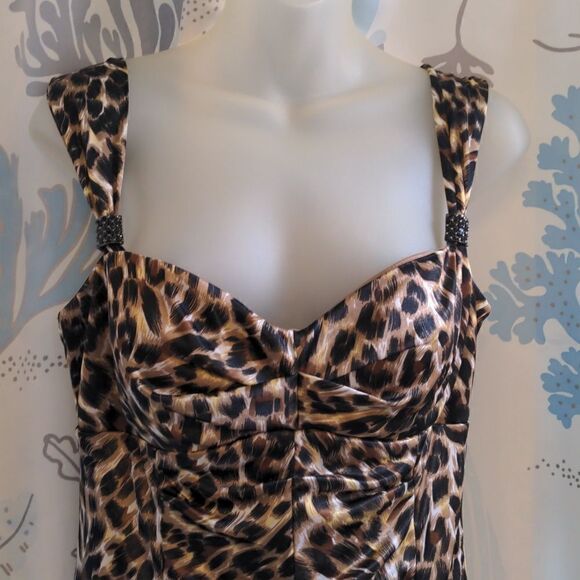 Love Tease Leopard Print Bodycon Wiggle Mini Dress Sz 11 - Picture 4 of 11